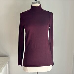 Philosophy Rayon Blend Mock Neck Fitted Sweater, Wine, Medium NWT